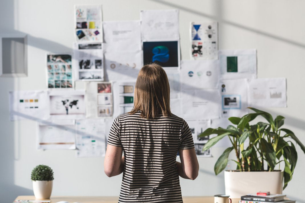 Girl looking at planning board